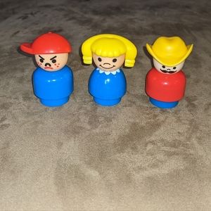 Set of Three Plastic Little People Figures